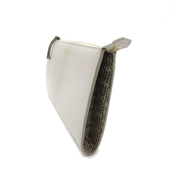 Balenciaga Shoulder Bag Clutch Bag Calf Python Grey - Picture 3 of 10